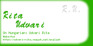rita udvari business card